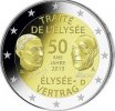 Pièce de 2 euros en circulation, commémorant le traité de l'Elysée.